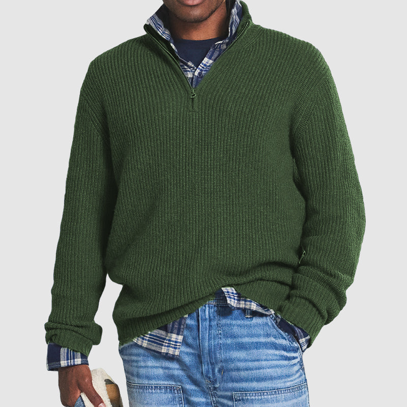 Herren Strickpullover mit Reißverschluss | Bequemer Business-Casual Look | Leon