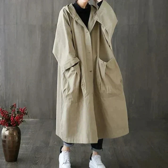 Damen Trenchcoat mit praktischen Eingrifftaschen
