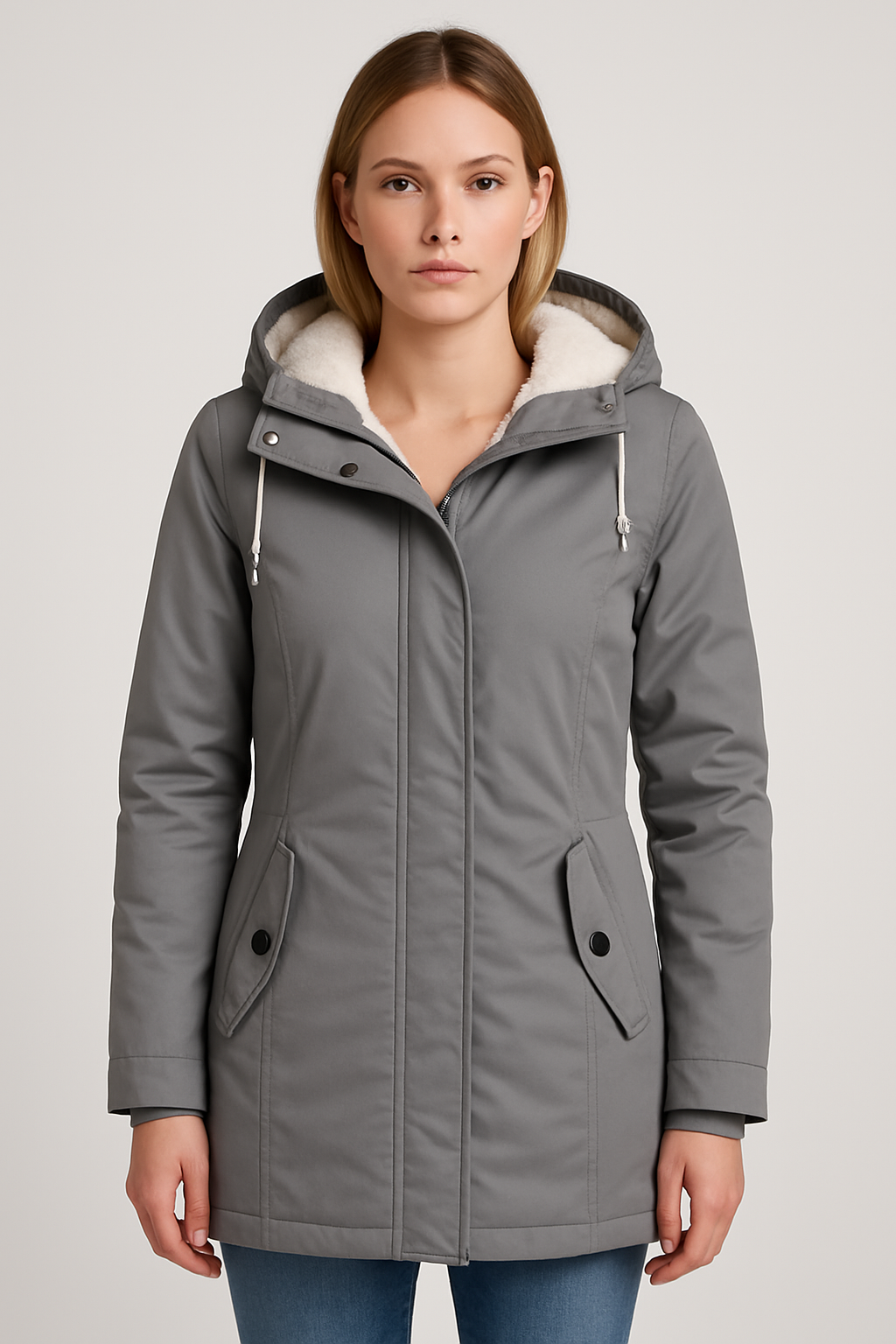 Gefütterter Wintermantel Damen | Kapuzenjacke Warm & Winddicht | Leonie