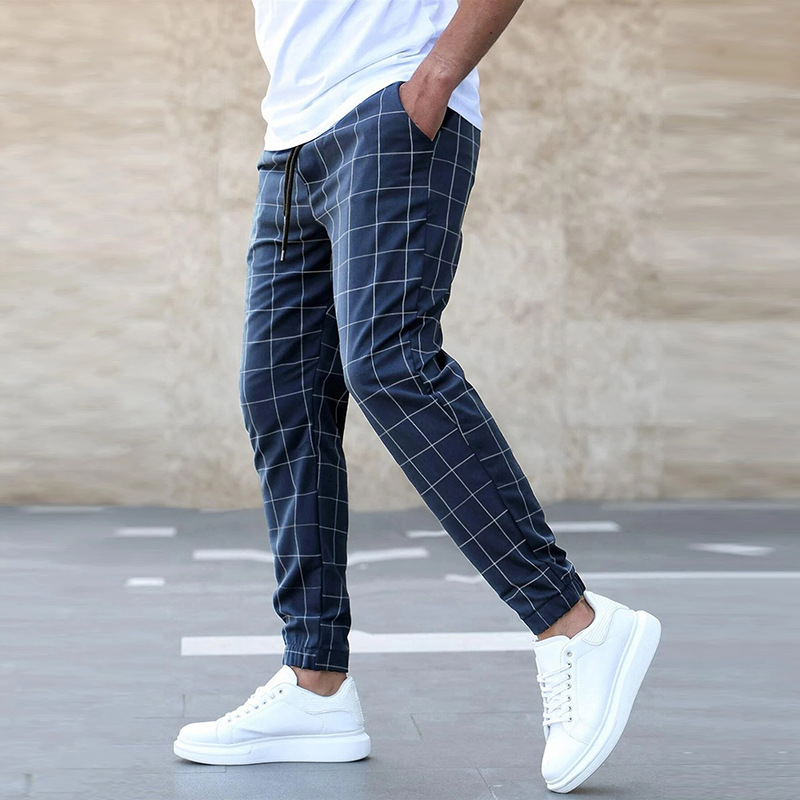 Karierte Herren Jogger Hose – Slim Fit