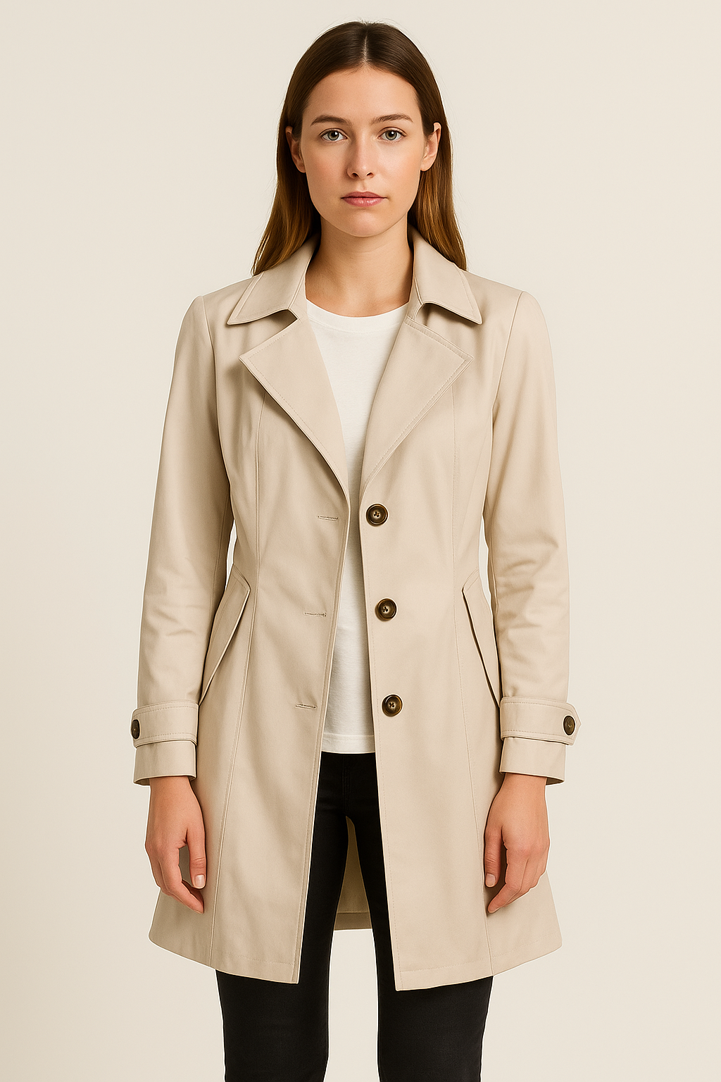 Trenchcoat Damen | Elegante Übergangsjacke für Alltag & Büro | Clara