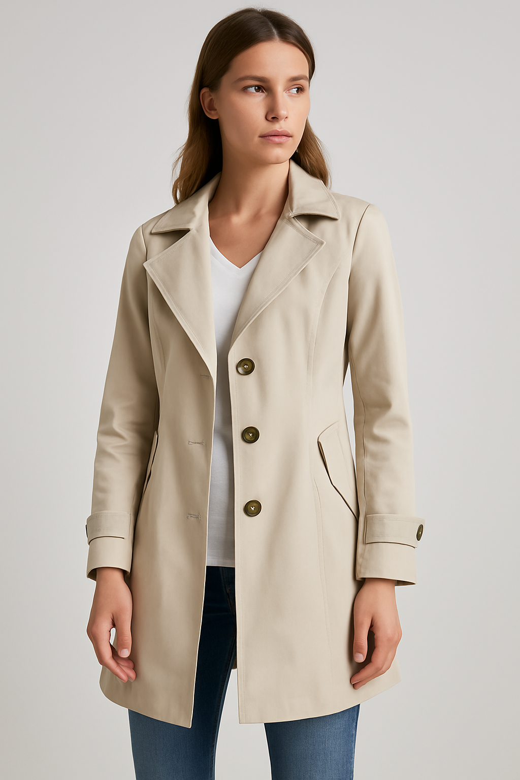 Trenchcoat Damen | Elegante Übergangsjacke für Alltag & Büro | Clara