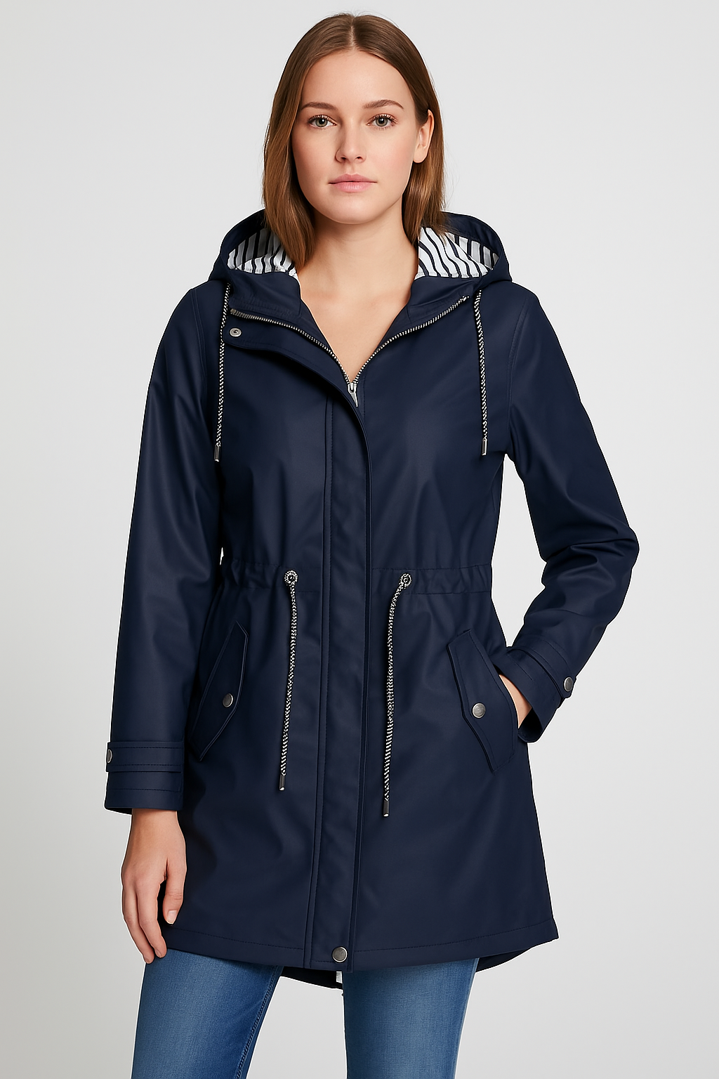 Wasserdichte Regenjacke Damen | Leichte Übergangsjacke mit Kapuze | Elina