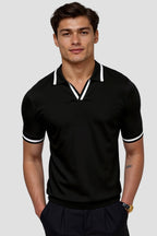 Herren Slim Fit Poloshirt mit Kontrastkragen