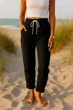 Monica - Elastische Baumwoll-Leinenhose für Komfort