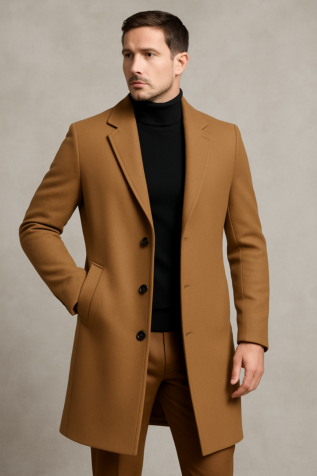 Eleganter Herren Wollmantel mit Klassischem Schnitt | Tobias