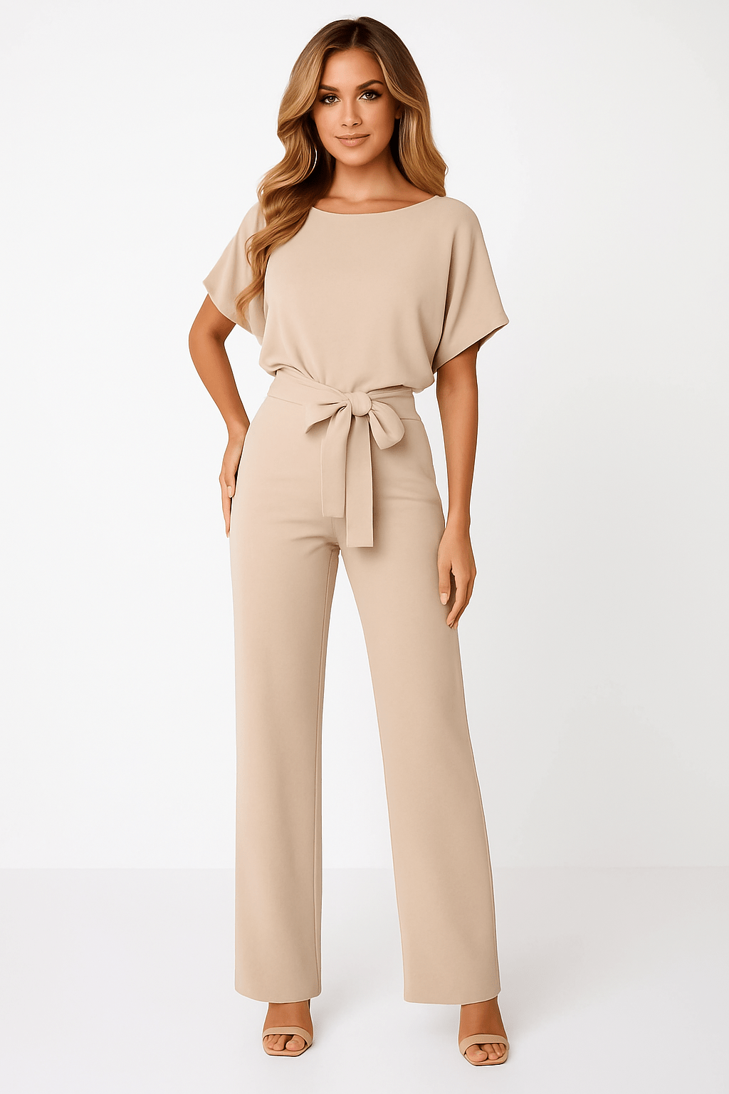 Ella Eleganter Damen Jumpsuit mit Gürtel
