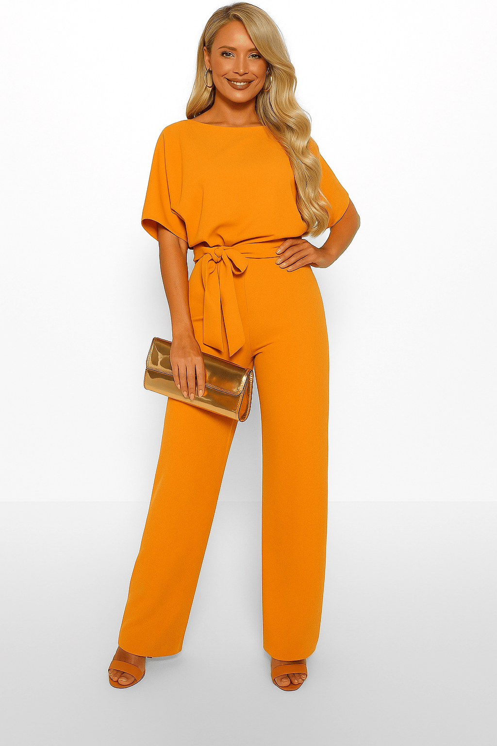 Ella Eleganter Damen Jumpsuit mit Gürtel