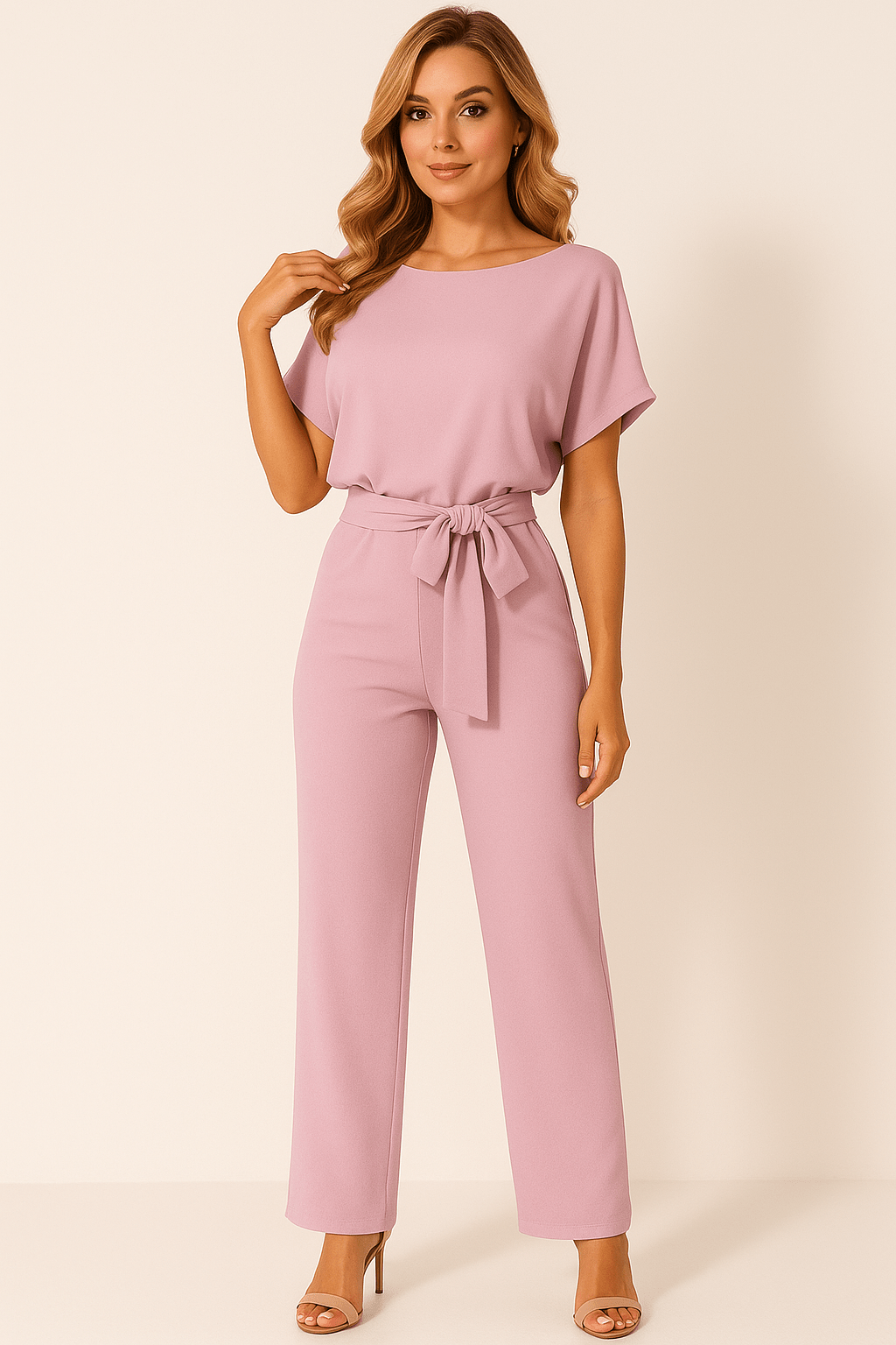 Ella Eleganter Damen Jumpsuit mit Gürtel