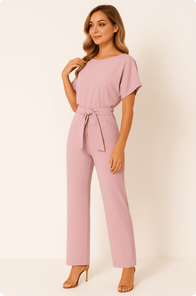 Ella Eleganter Damen Jumpsuit mit Gürtel