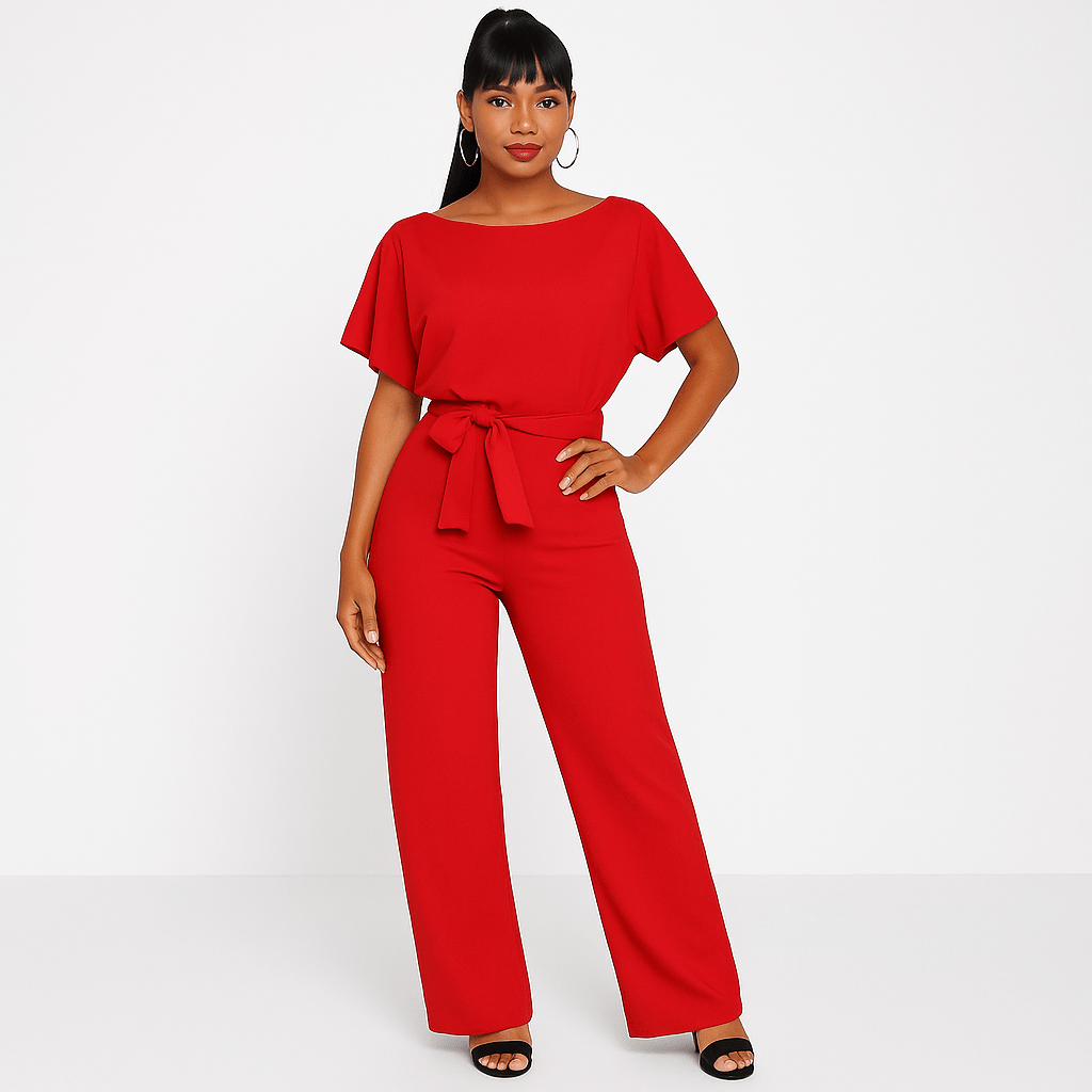 Ella Eleganter Damen Jumpsuit mit Gürtel
