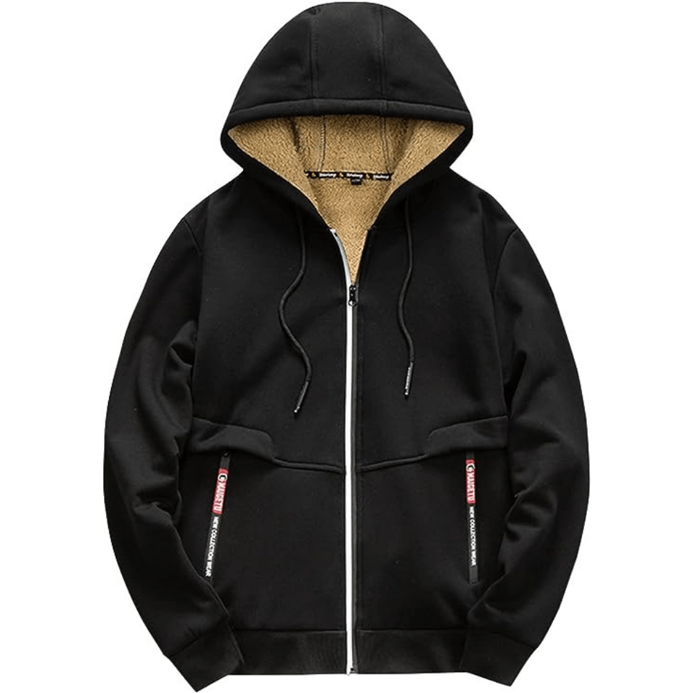 Gefütterter Herren Hoodie | Warme Fleecejacke mit Reißverschluss für kalte Tage | Henrik