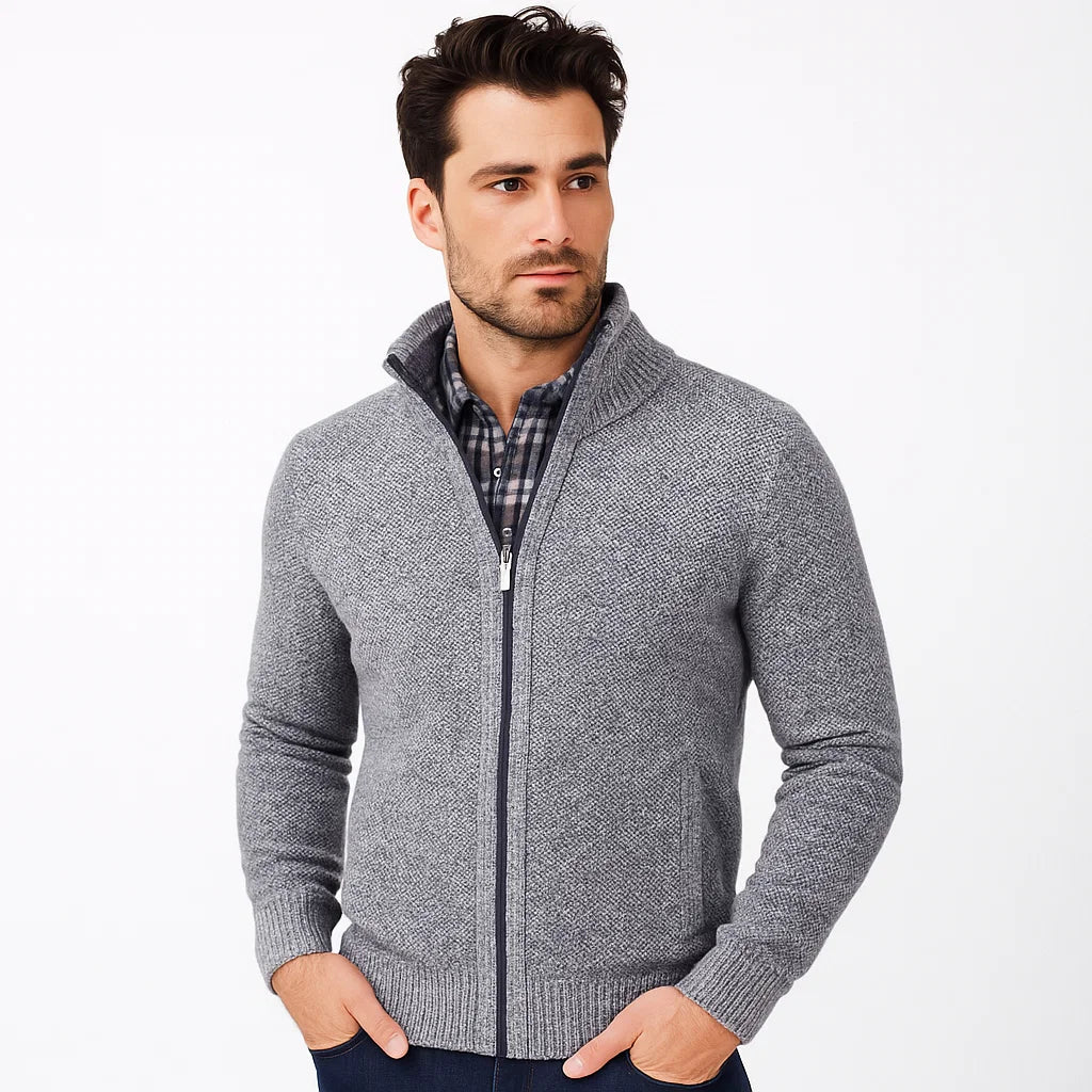 Herren Strickjacke mit Reißverschluss – Modernes Design