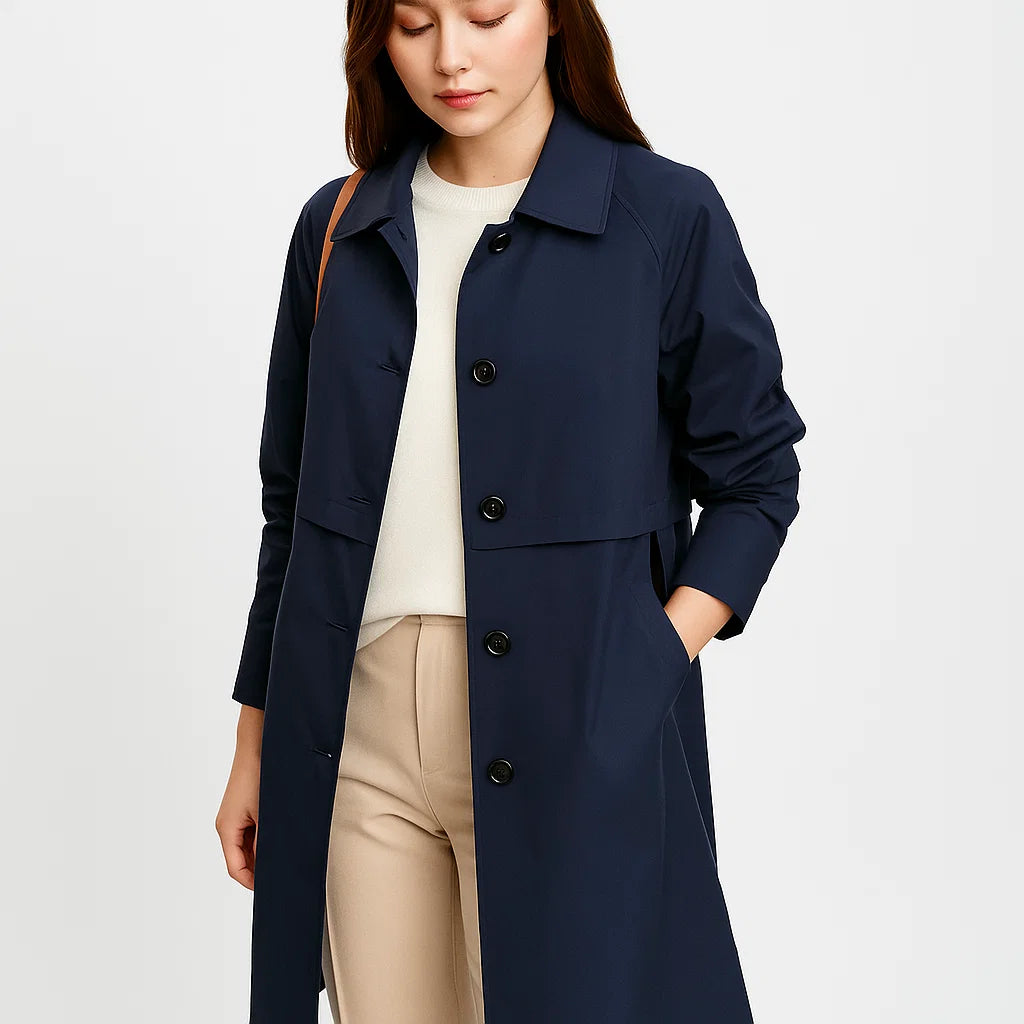 Kurzer Trenchcoat Damen – Einreihig und klassisch