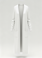 Langer Strick-Cardigan mit offener Front und Taschen