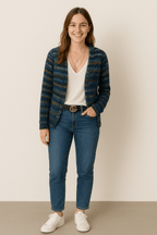 Mette Mehrfarbige Damen-Strickjacke