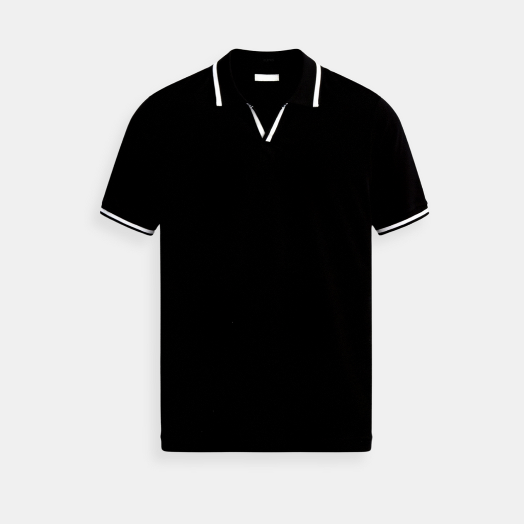 Herren Slim Fit Poloshirt mit Kontrastkragen