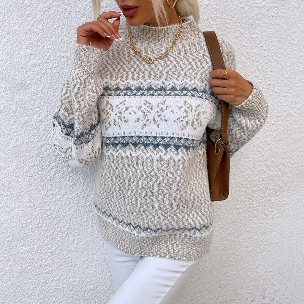 Vintage Strickpullover Damen mit Wintermuster