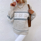Vintage Strickpullover Damen mit Wintermuster