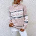 Vintage Strickpullover Damen mit Wintermuster