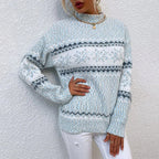 Vintage Strickpullover Damen mit Wintermuster