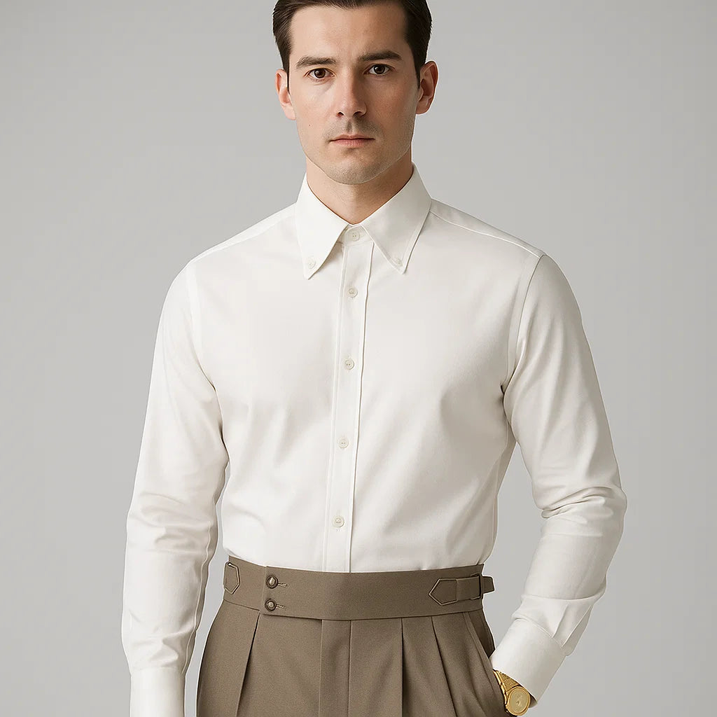 Slim Fit Herrenhemd mit Button-Down Kragen