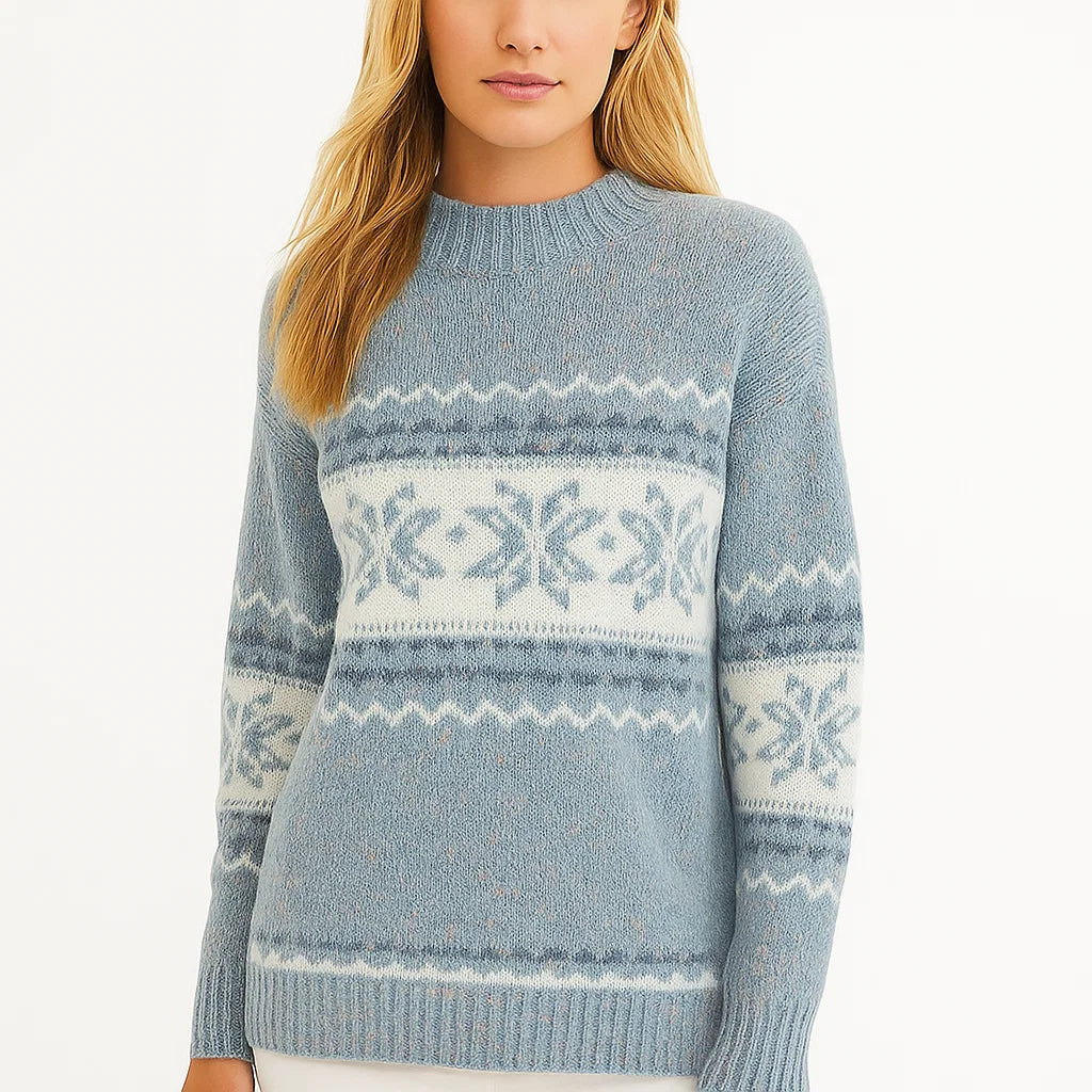 Vintage Strickpullover Damen mit Wintermuster