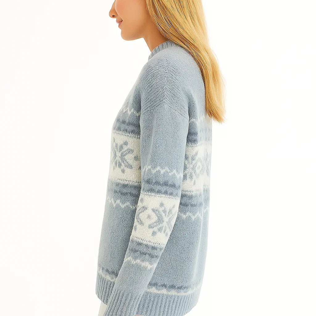 Vintage Strickpullover Damen mit Wintermuster