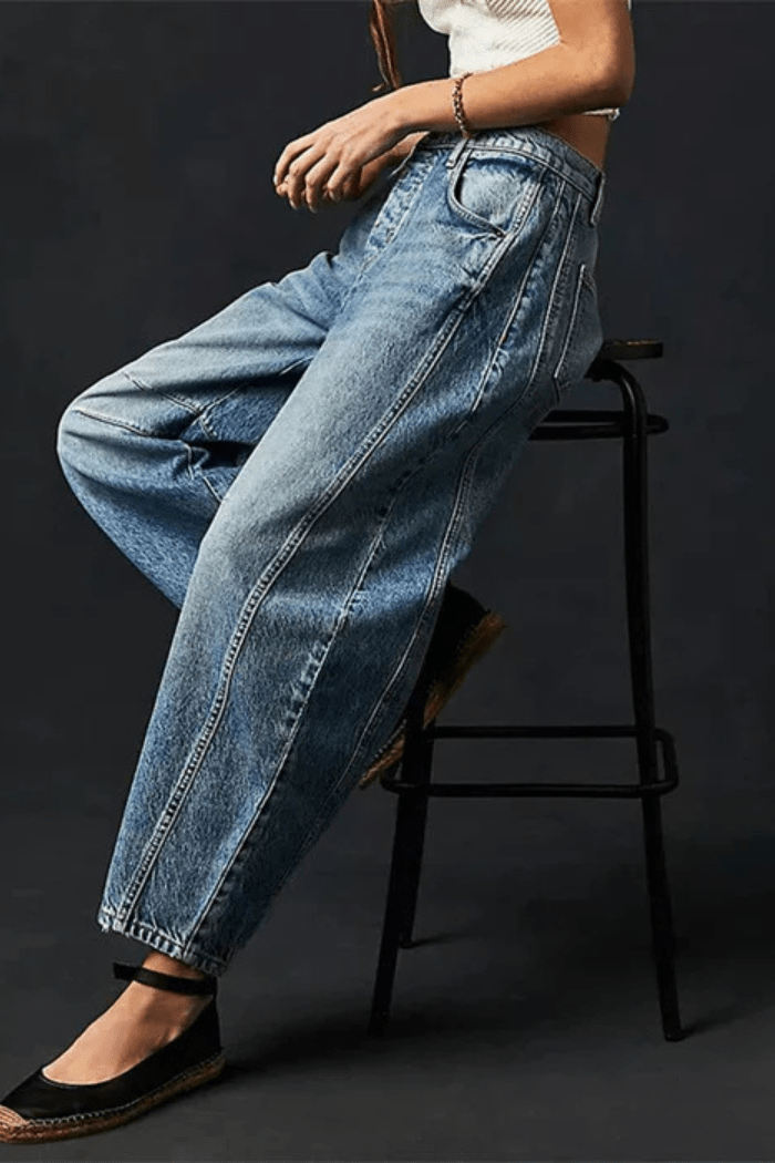 Zadie Barrel Jeans mit weitem Bein und mittlerer Taille