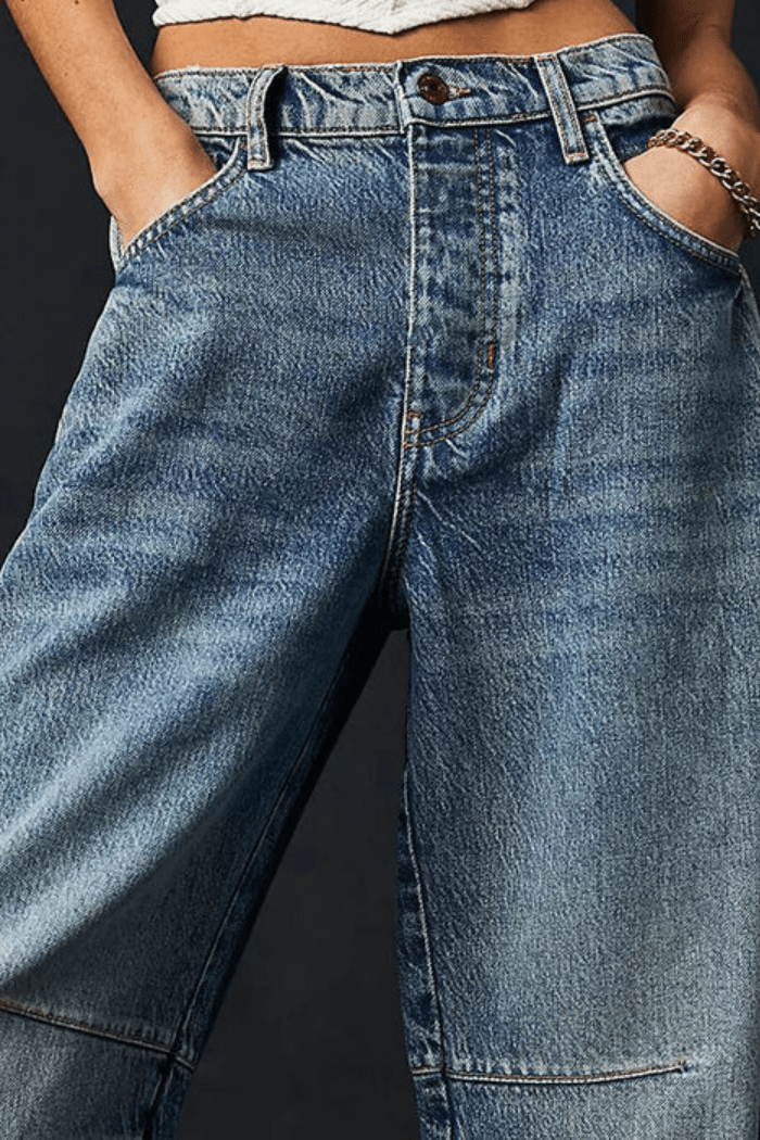 Zadie Barrel Jeans mit weitem Bein und mittlerer Taille