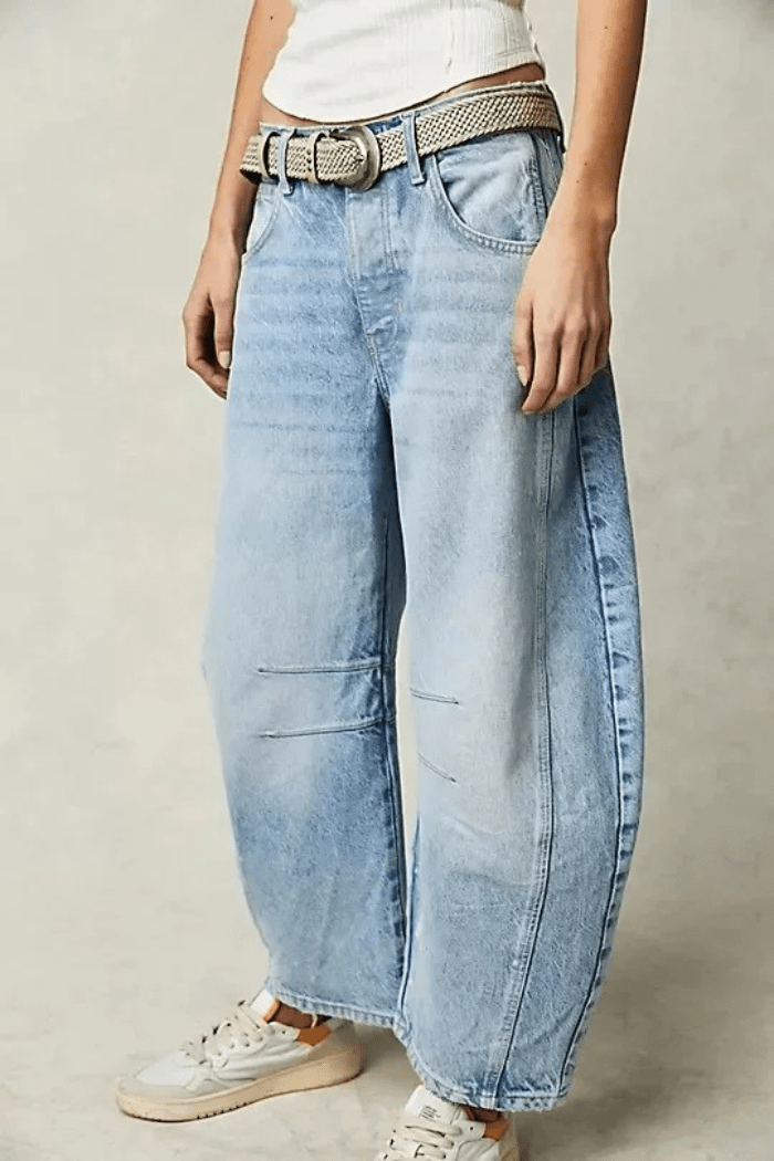 Zadie Barrel Jeans mit weitem Bein und mittlerer Taille