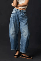 Zadie Barrel Jeans mit weitem Bein und mittlerer Taille