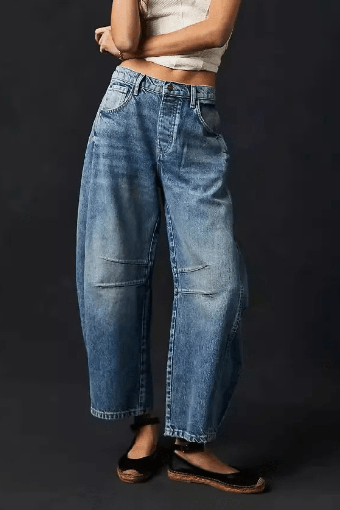 Zadie Barrel Jeans mit weitem Bein und mittlerer Taille