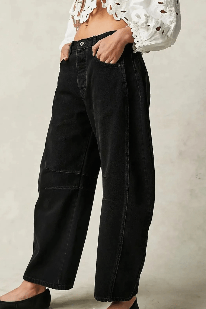 Zadie Barrel Jeans mit weitem Bein und mittlerer Taille