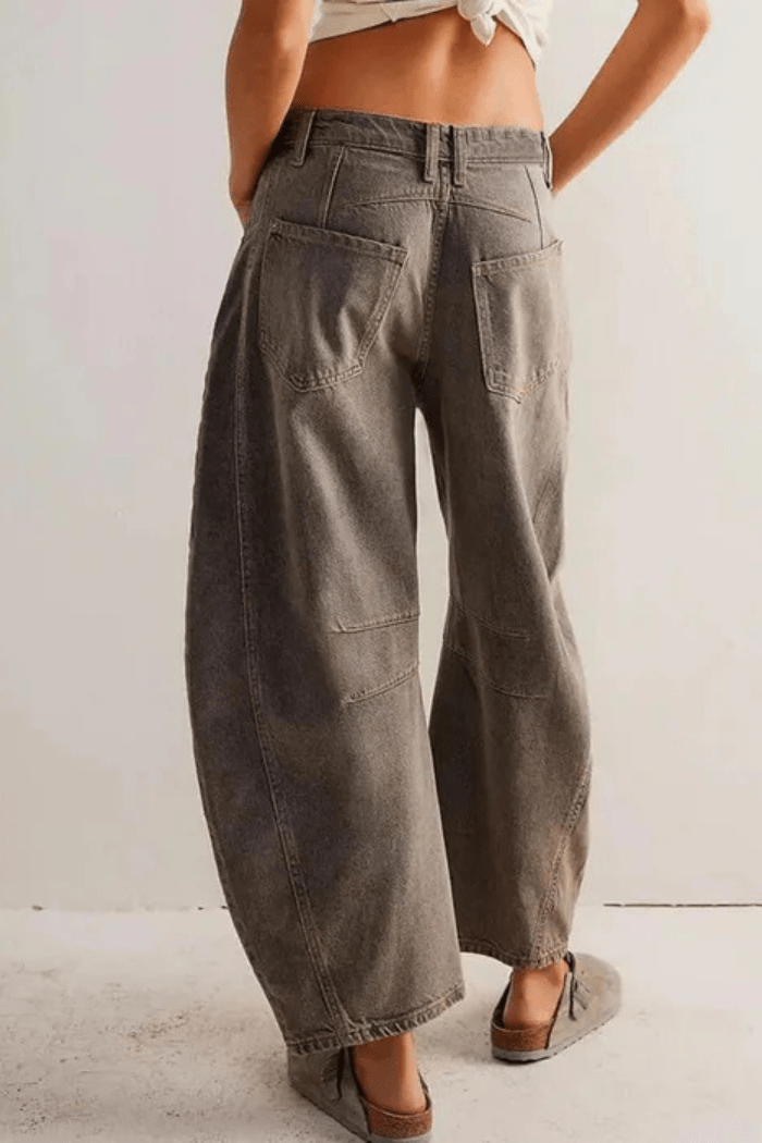 Zadie Barrel Jeans mit weitem Bein und mittlerer Taille