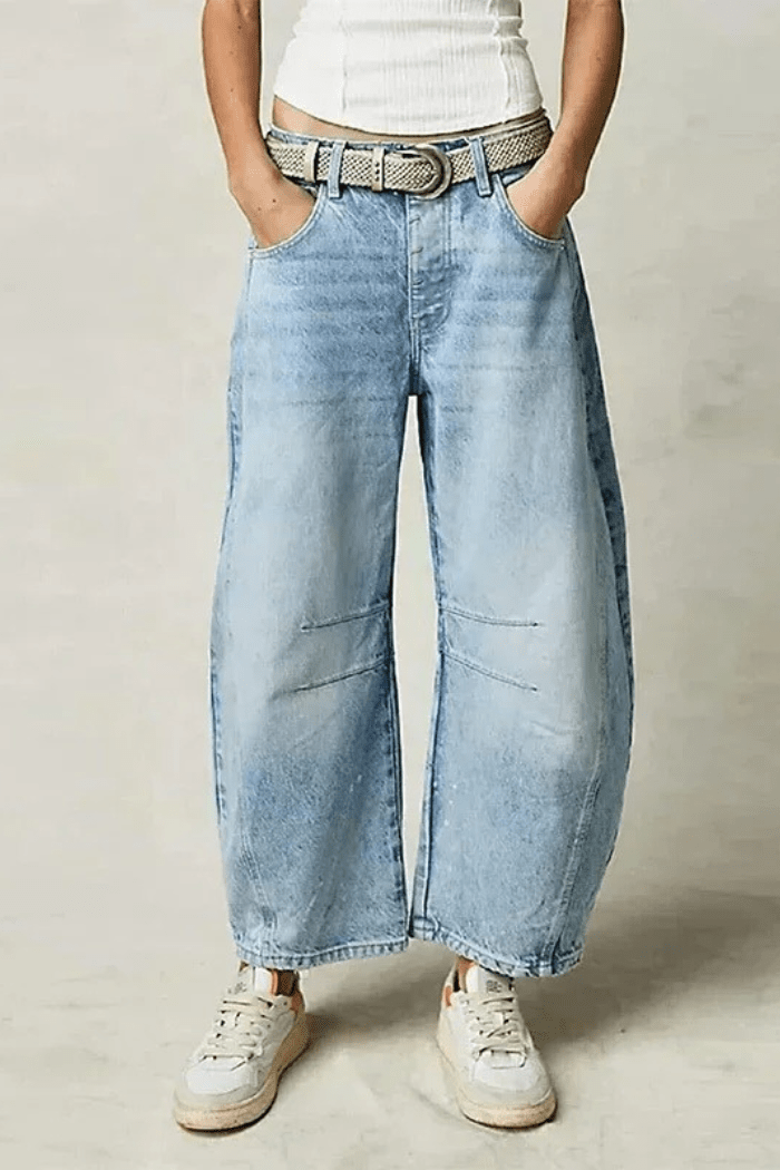 Zadie Barrel Jeans mit weitem Bein und mittlerer Taille