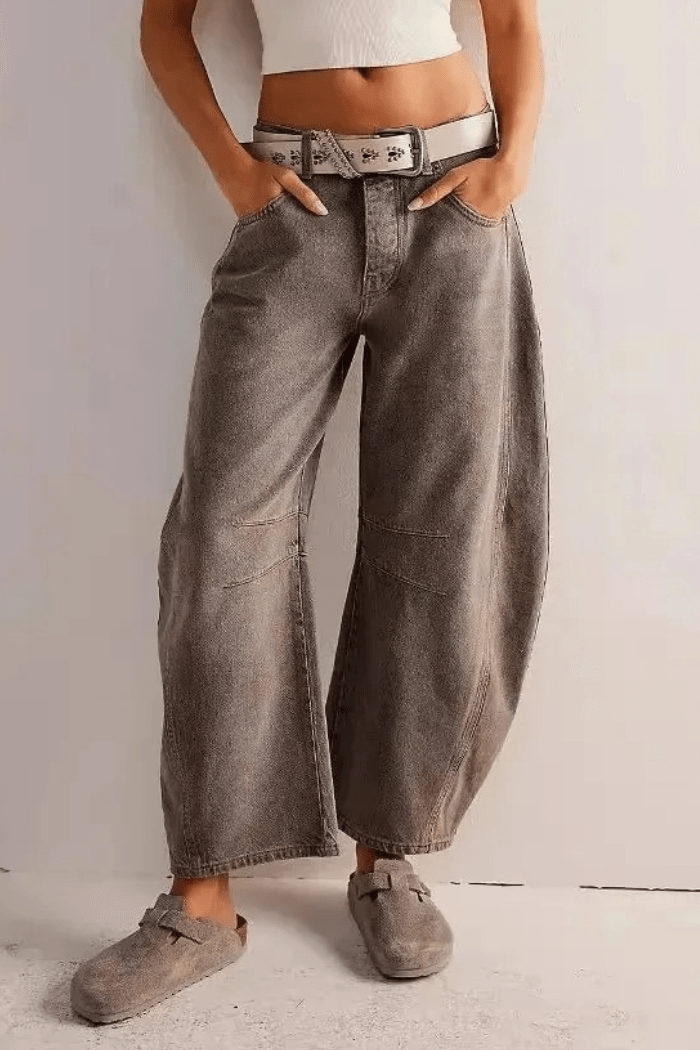 Zadie Barrel Jeans mit weitem Bein und mittlerer Taille