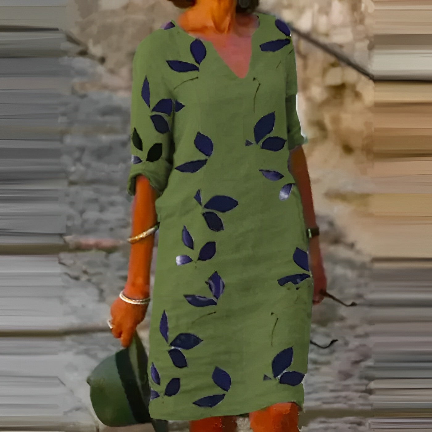 Mavis Vintage Mini Sommerkleid mit V-Ausschnitt und kurzen Ärmeln