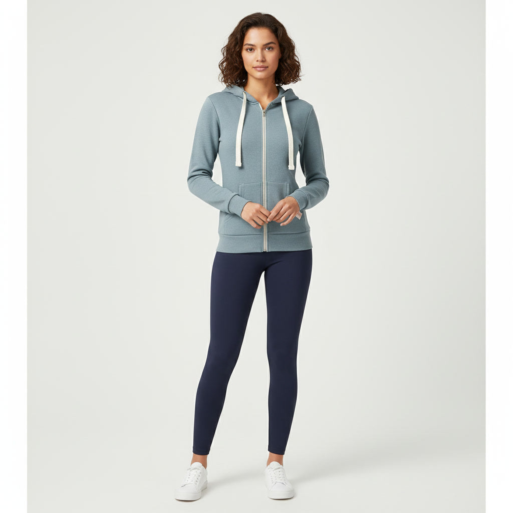 Damen Kapuzenjacke mit Reißverschluss – Figurbetont