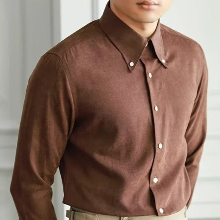 Slim Fit Herrenhemd mit Button-Down Kragen