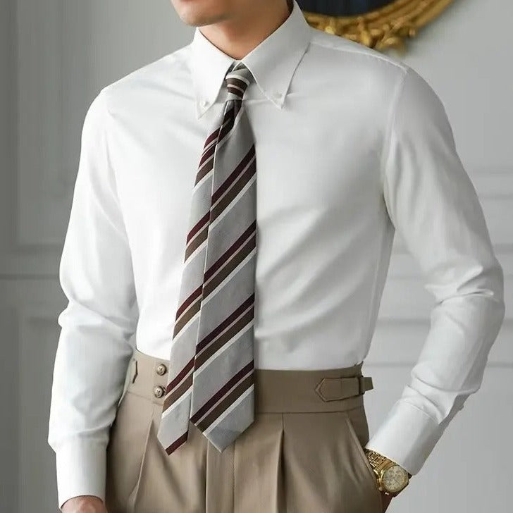 Slim Fit Herrenhemd mit Button-Down Kragen