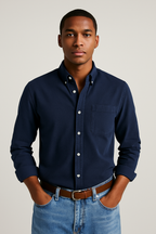 Herren Langarmhemd | Klassisches Baumwollhemd im Business- & Freizeitstil