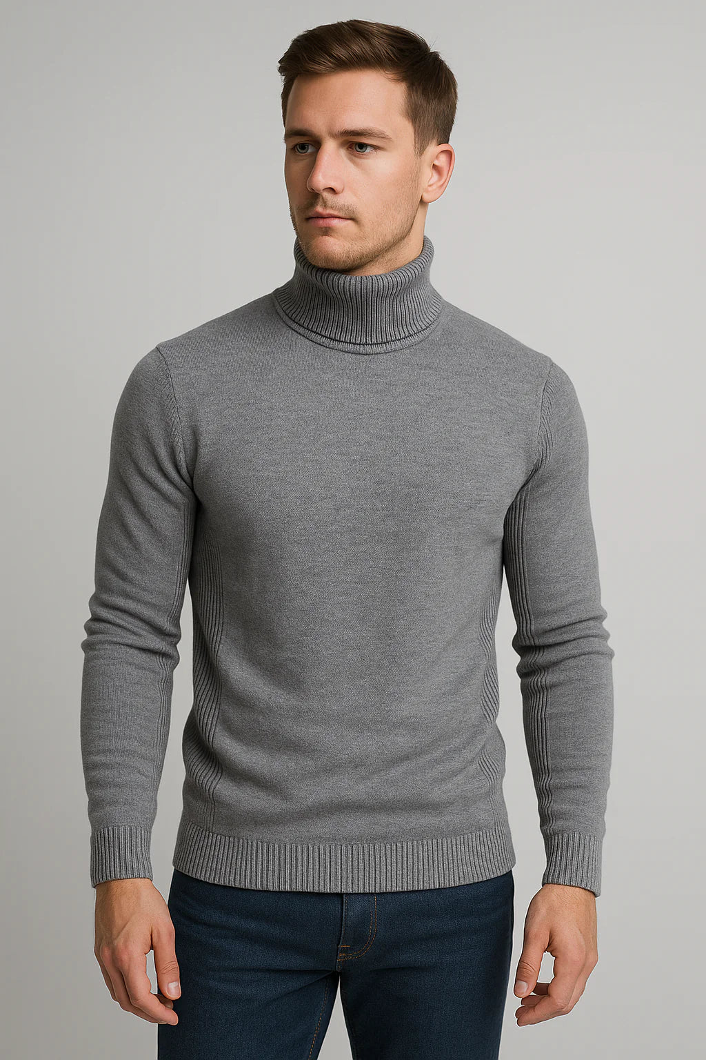 Herren Rollkragenpullover | Zeitloser & Leichter Strickpullover für Alltag & Business | Leon