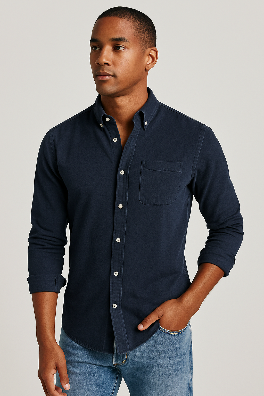 Herren Langarmhemd | Klassisches Baumwollhemd im Business- & Freizeitstil