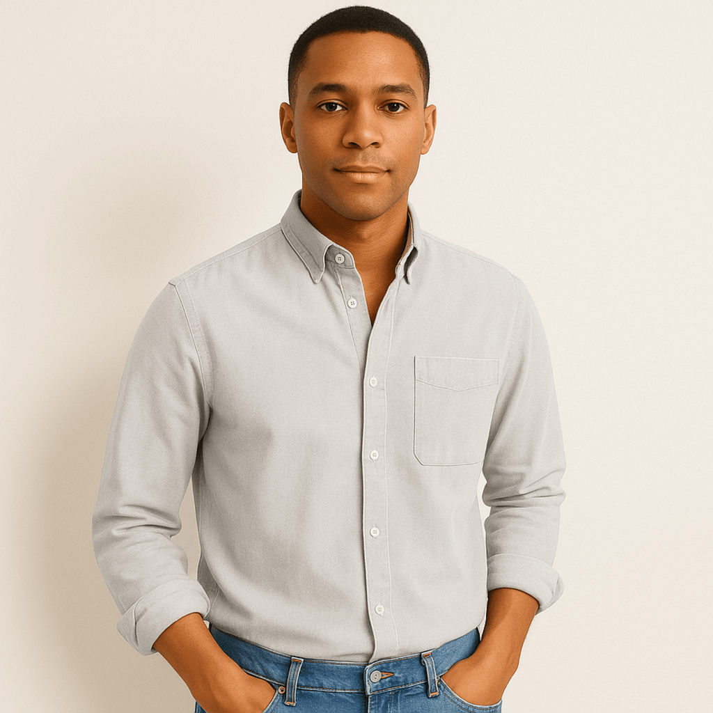 Herren Langarmhemd | Klassisches Baumwollhemd im Business- & Freizeitstil | Leon