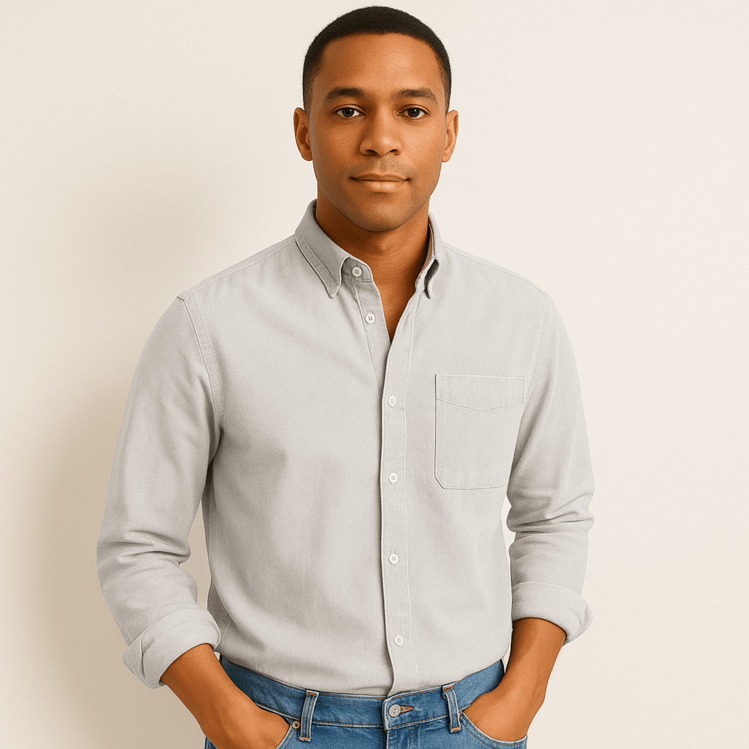 Herren Langarmhemd | Klassisches Baumwollhemd im Business- & Freizeitstil | Leon