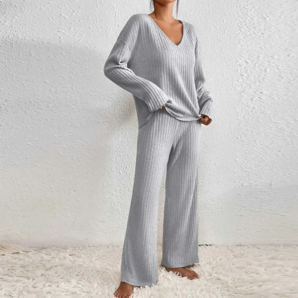 Zweiteiliges Geripptes Lounge Set | Bequem & Stilvoll für Damen | Clara