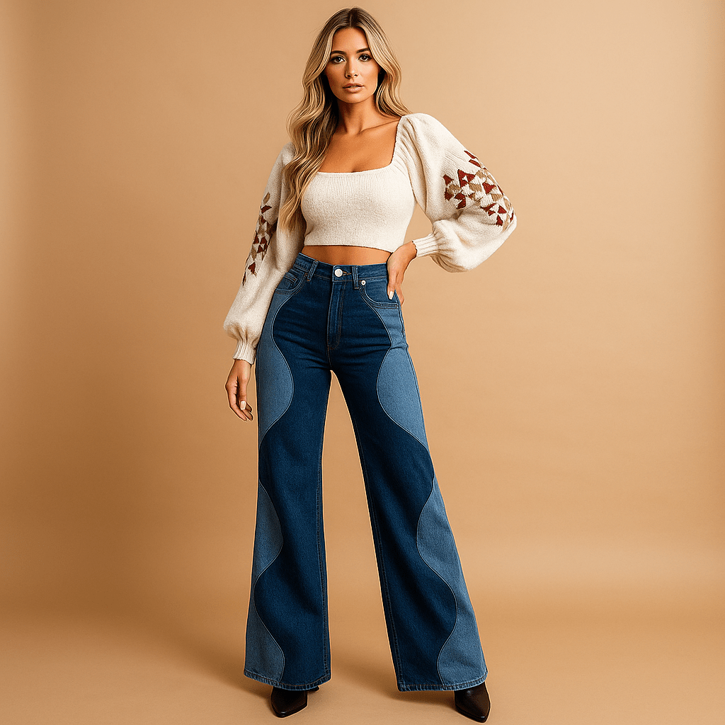 Damen Flared Jeans mit hoher Taille