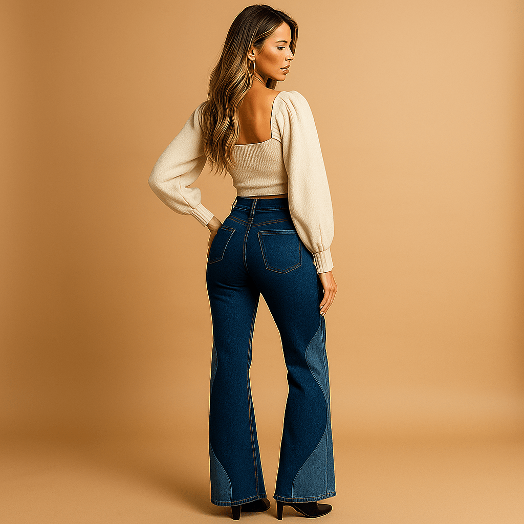 Damen Flared Jeans mit hoher Taille