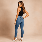 Damen Zerrissene Slim Fit Denim Jeans - Modern und Bequem